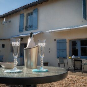 champagne on the terrace